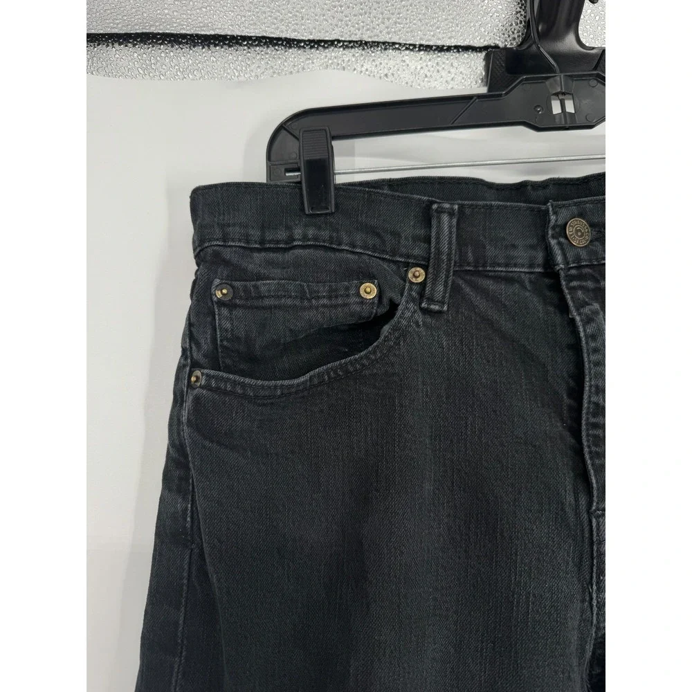 Levis Regular Fit Straight Leg Jeans Mens 34x32 Black Cotton Classic 5 Pocket